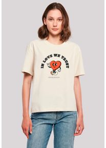 F4NT4STIC Damen T-Shirt "In Love We Trust Valentinstag Streetwear", weiß, casual, Gr. XXL, Obermaterial: 100% Baumwolle, Shirts, Premium Y2K