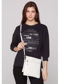 SOCCX Damen Umhängetasche, weiß, Polyurethan (PU), unifarben, Taschen, mit großem RV-Außenfach