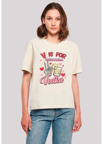 F4NT4STIC Damen T-Shirt "Anti Valentinstag V is for Vodka", weiß, casual, Gr. M, Obermaterial: 100% Baumwolle, Shirts, Premium Qualität