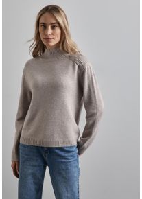 Street One Damen Strickpullover, beige, casual, Gr. 34, unifarben, Stoff, 30% Polyester, 29% Polyacryl, 21% Viskose, 20% Nylon, Pullover, mit Knopf