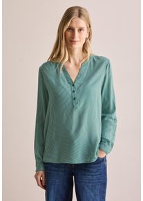 Cecil Damen Langarmbluse, grün, casual, Gr. M, gestreift, Stoff, 100% Viskose, Blusen