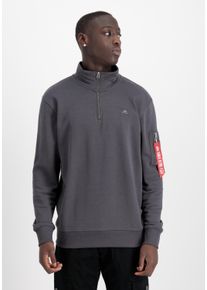 Herren Sweater "Alpha Industries Men - Sweatshirts X-Fit Half Zip Sweater", grau, Gr. S, Alpha Industries, Obermaterial: 80% Baumwolle, 20%