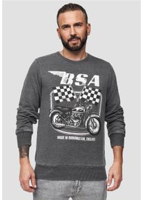 Recovered Herren Sweatshirt "BritishMotor Flag Charcoal Vintage", grau, casual, Gr. S, bedruckt, 100% Baumwolle, Sweatshirts, mit coolem Print im