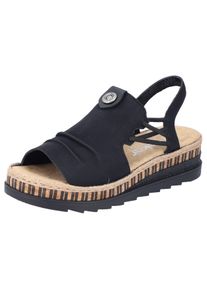 Rieker Damen Plateausandale, Gr. 37, schwarz, Nubuklederimitat, modisch, Schuhe, Sommerschuh, Sandalette,150 Jahre Rieker Jubiläumsartikel