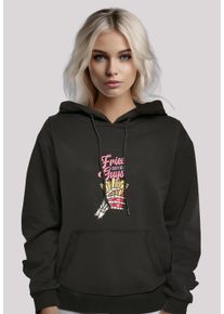 F4NT4STIC Damen Kapuzenpullover "Anti Valentinstag Fries before guys", schwarz, casual, Gr. XS, Obermaterial: 65% Baumwolle, 35% Polyester, Pullover,