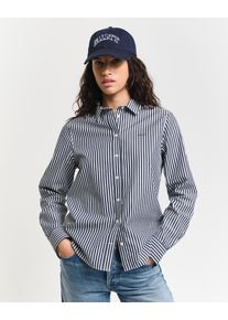Gant Damen Hemdbluse "REG POPLIN STRIPED SHIRT", blau, klassisch, Gr. 38, gestreift, Popeline, Obermaterial: 100% Baumwolle, Blusen, mit einer
