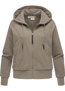 Ragwear Damen Kapuzensweatjacke "Taila", braun, casual, Gr. XS, Sweatware, Material: 70% Baumwolle, 30% Polyester, Sweatjacken, modische Damen