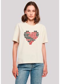 F4NT4STIC Damen T-Shirt "I love you Binary Code Herz", weiß, casual, Gr. XXL, Obermaterial: 100% Baumwolle, Shirts, Premium Qualität