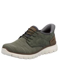 Rieker Herren Slip-On Sneaker, Gr. 40, grün, Textil, Nubuklederimitat, meliert, sportlich, Schuhe, Freizeitschuh, Halbschuh, Schlupfschuh,