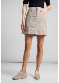 Street One Damen Cordrock, beige, casual, Gr. 46, unifarben, Cord, 98% Baumwolle, 2% Elasthan, Röcke, aus Baumwolle mit Stretchanteil