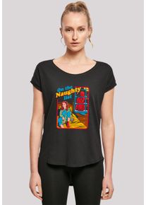 F4NT4STIC Damen T-Shirt "Stranger Things Naughty List Netflix TV Series", schwarz, casual, Gr. XL, Obermaterial: 100% Baumwolle, Shirts, Premium