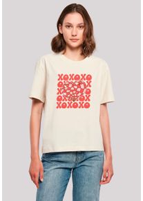 F4NT4STIC Damen T-Shirt "XOXO Herz Love", weiß, casual, Gr. L, Obermaterial: 100% Baumwolle, Shirts, Premium Qualität