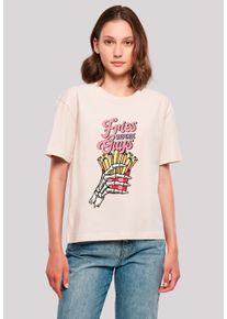 F4NT4STIC Damen T-Shirt "Anti Valentinstag Fries before guys", pink, casual, Gr. XL, Obermaterial: 100% Baumwolle, Shirts, Premium Qualität