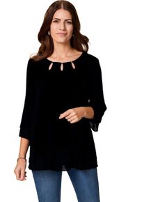 Damen Shirtbluse "HERMANN LANGE Collection Blusenshirt Kati", schwarz, Gr. 52, HERMANN LANGE Collection, 100% Polyester, Blusen