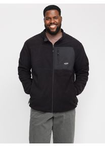 Jack & Jones PlusSize Herren Fleecejacke "JJTHEO FLEECE JACKET PLS", schwarz, modisch, Gr. 4XL, JACK & JONES PLUSSIZE, unifarben, Fleece, Obermaterial: 100% Polyester,