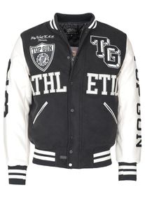 Top Gun Herren Collegejacke "TG23001", schwarz, Gr. XL, Obermaterial, Futter, Wattierung, Strick: 100% Polyester / Beschichtung Ärmel: 100%