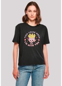 F4NT4STIC Damen T-Shirt "Time Fries when I am with you Valentinstag", schwarz, casual, Gr. M, Obermaterial: 100% Baumwolle, Shirts, Premium Qualität