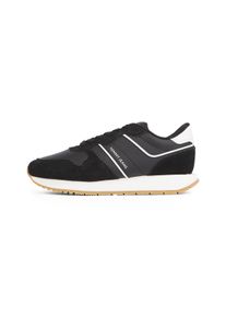 Tommy Jeans Damen Plateausneaker "TJW EVA RETRO RUNNER", Gr. 41, schwarz-weiß, Leder, Lederimitat, sportlich, Schuhe, Freizeitschuh, Halbschuh,