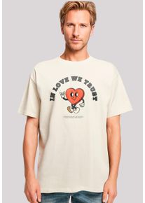 F4NT4STIC Herren T-Shirt "In Love We Trust Valentinstag Streetwear", beige, casual, Gr. XL, Obermaterial: 100% Baumwolle, Shirts, Premium Y2K