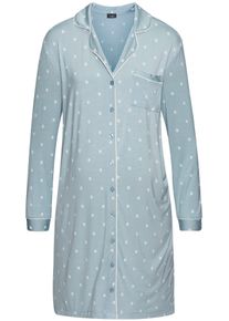 Vivance Dreams Damen Umstandsnachthemd, Gr. 40, blau, Single Jersey, Obermaterial: 95% Viskose, 5% Elasthan, gemustert, feminin, Kleider, Schöner