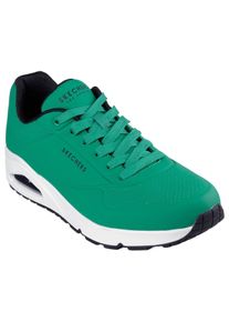 Skechers Herren Sneaker "Uno - Stand on Air", Gr. 44, grün, Lederimitat, sportlich, Schuhe, Freizeitschuh, Halbschuh, Schnürschuh mit Air-Cooled