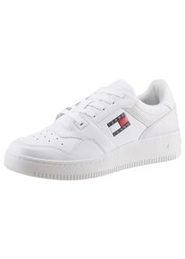 Tommy Jeans Herren Sneaker "TJM RETRO BASKET ESS", Gr. 41, weiß, Leder, Textil, unifarben, sportlich, Schuhe, Freizeitschuh, Halbschuh, Schnürschuh,