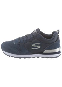 Skechers Damen Sneaker "OG 85 - GOLDN GURL", Gr. 35, blau, Veloursleder, Textil, Synthetik, sportlich, Schuhe, Schnürschuh,