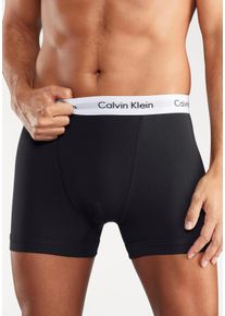 Herren Boxer, Calvin Klein Underwear, Gr. L, schwarz-weiß, Obermaterial: 95% Baumwolle, 5% Elasthan, Unterhosen, mit Logoschriftzug am Bund