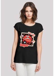 F4NT4STIC Damen T-Shirt "Lips like sugar retro Valentinstag", schwarz, casual, Gr. M, Obermaterial: 100% Baumwolle, Shirts, Premium Qualität