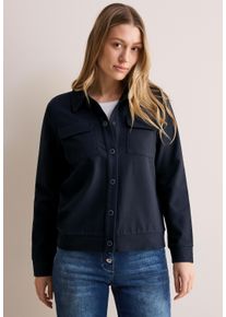 Cecil Damen Cardigan, blau, casual, Gr. XXL, unifarben, Stoff, 70% Viskose, 25% Polyamid, 5% Elasthan, Strickjacken, mit Brusttaschen