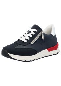 Rieker Damen Keilsneaker, Gr. 43, bunt, Lederimitat, kontrastfarbene Details, sportlich, Schuhe, Halbschuh, Freizeitschuh, Schnürschuh mit seiltichem