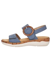Remonte Damen Riemchensandale, Gr. 39, blau, Leder, unifarben, klassisch, Schuhe, Keilabsatz, Sandalette, Sommerschuh mit herausnehmbarem Fußbett