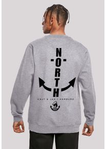 F4NT4STIC Herren Kapuzenpullover "North Anchor Knut & Jan Hamburg", grau, casual, Gr. XXXL, Obermaterial: 50% Baumwolle, 50% Polyester, Pullover,