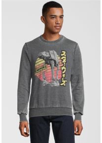 Recovered Herren Sweatshirt "Star Wars Empire Strikes Back Retro AT-AT", grau, casual, Gr. M, bedruckt, 60% Polyester, 40% Baumwolle, Sweatshirts, im