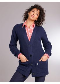 Damen Cardigan, blau, Gr. 40, CREATION L PREMIUM, unifarben, 50% Polyamid, 25% Modal, 25% Viskose, Strickjacken