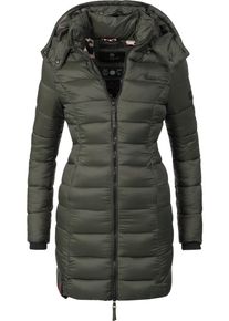 Marikoo Damen Steppmantel "Abendsternchen", grün, casual, Gr. 5XL, kontrastfarbene Details, Oberstoff: 100% Nylon, Futter: 100% Polyester,