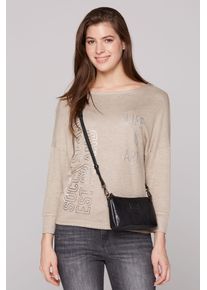SOCCX Damen Umhängetasche, schwarz, Polyurethan (PU), unifarben, Taschen, mit abnehmbarem Schulterriemen