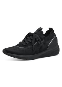 Tamaris Damen Slip-On Sneaker, Gr. 37, schwarz, Textil, Lederimitat, Synthetik, sportlich, Schuhe, Freizeitschuh, Halbschuh, Schnürschuh mit