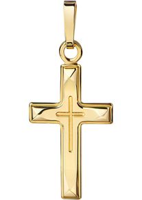 Firetti Damen Ketten-Anhänger "Schmuck Geschenk Gold 585 Halsschmuck Anhänger Kreuz", Gelbgold 585, 0,47 g, gold, Gelbgold 585, Schmuckanhänger, Made
