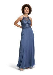 Vera Mont Damen Abendkleid "Vera Mont Abendkleid rückenfrei", blau, Gr. 34, Tüll, Chiffon, Obermaterial: 100% Polyester. Besatz: 100% Polyamid.