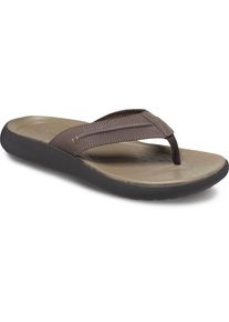 Crocs Herren Zehentrenner "Yukon Vista II Flip", Gr. 41, braun, Lederimitat, sportlich, Schuhe, Sandale, Sommerschuh mit Ziernaht