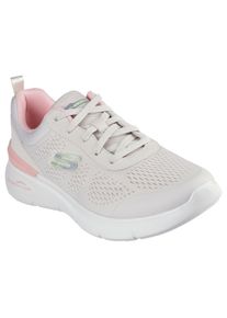 Skechers Damen Sneaker "SKECH-AIR DYNAMIGHT 2.0-NEW HEIGHTS", Gr. 35, beige, Textil, Lederimitat, casual, Schuhe, Schnürschuh, Fitnessschuh,