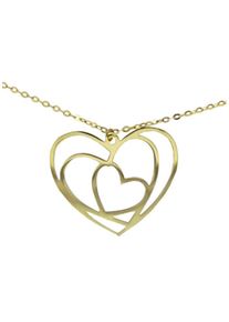 Firetti Damen Kette mit Anhänger "Schmuck Geschenk Gold 375 Halsschmuck Halskette Goldkette Ankerkette", Gelbgold 375, L: 45cm B: 1mm, gold, Gelbgold