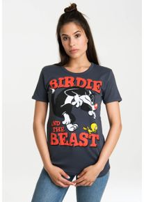 logoshirt Damen T-Shirt "Looney Tunes", blau, casual, Gr. XXL, bedruckt, 100% Baumwolle, Shirts, mit lizenziertem Originaldesign