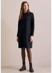 Cecil Damen Sweatkleid, blau, casual, Gr. L, unifarben, Stoff, 73% Polyester, 22% Viskose, 5% Elasthan, Kleider, mit Eingrifftaschen