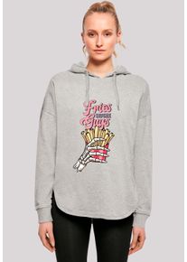 F4NT4STIC Damen Kapuzenpullover "Anti Valentinstag Fries before guys", grau, casual, Gr. XS, Obermaterial: 100% Baumwolle, Pullover, Premium Qualität