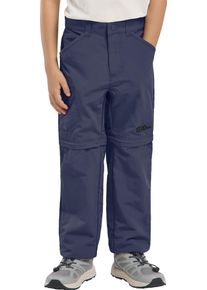 Jack Wolfskin Kinder Softshellhose "SAFARI ZIP OFF PANTS K", blau, sportlich, Gr. 92, Obermaterial: 100% Polyamid, Hosen, schnelltrocknend