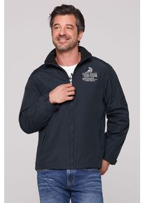 CAMP DAVID Herren Outdoorjacke, blau, casual, Gr. L, bedruckt, bestickt, Material Oberstoff: 58% Baumwolle, 42% Polyester, Futter Rumpf unten: 100%
