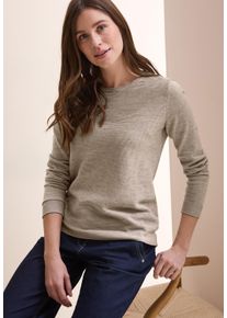 Cecil Damen Strickpullover, beige, casual, Gr. S, meliert, Strick, Obermaterial: 60% Baumwolle, 40% Polyester, Pullover, mit Struktur