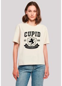 F4NT4STIC Damen T-Shirt "Cupid University Valentinstag", weiß, casual, Gr. L, Obermaterial: 100% Baumwolle, Shirts, Premium Qualität